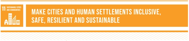 SDG11: "Make cities and human settlements inclusive, safe, resilient, and sustainable"